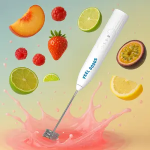 Feel Goods Whisk Taker Handheld Electric Whisk USB Rechargeable 3 Speeds 8000-10000 RPM Ultra Low Noise Frother Wand for Drinks Lattes & More