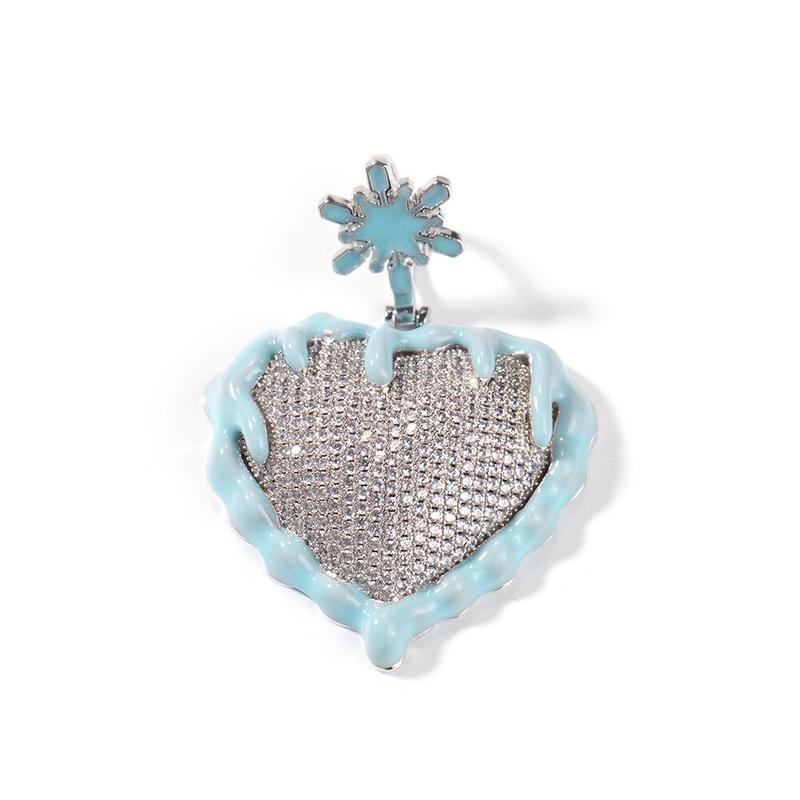 【PANG Jewelry】Hip Hop Glow in The Dark Heart Pendant Necklace Enamel Paint Long Lariat Chain Rave Party Y2K Streetwear Jewelry