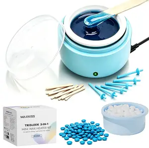 Nose & Brow Hair Wax Kit Men Women Nose Ear Hair Waxing Kit with USB C - Fast Heating Compact Mini Wax Pot, Home Traval facial nose brows wax set ,Upper Lip & Sideburns body care hair removal