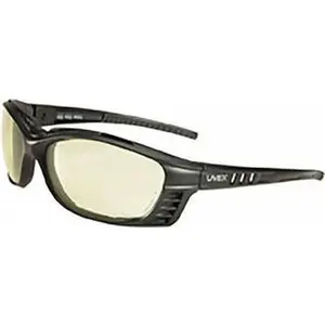 UVEX Framed Dual-Lens Safety Glasses - Yellow Anti-Fog Lenses, Black Polycarbonate Frame, Adjustable Temples, Universal Fit, Wrap-Around Design, Model S2609HS