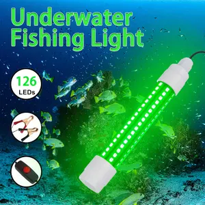 12V fishing Lure light with 126 LEDs, IP68 Waterproof, Ideal for Outdoor Night Fishing, Includes 5m Power Cable and Switch, Perfect for Boat Fishing, Attracts Bass and Black Bass (Battery Not Included)