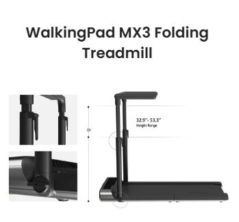 WalkingPad MX3 Folding Treadmill with Adjustable Handrail for Home Gym | 7.4MPH