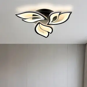 Modern LED Ceiling Light, /, Adjustable Color Temperature, Polished Metal Finish, Acrylic Lampshade, 110v-240v, Office, Living Room, Bedroom