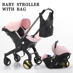 Baby Stroller with a Free Bag,0-6 months Foldable Newborn Stroller, Equipped with Five Point Seat Belt and A Chest Clip, Can be Pushed in Both Directions, with Shock-absorbing Wheels