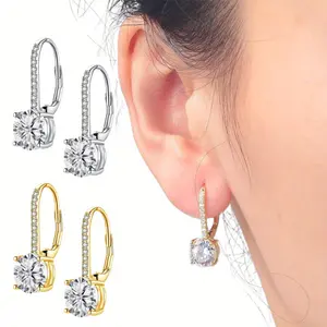 2Pairs Earrings Set Princess Cubic Synthetic Zirconia Lever Back Dangle Earrings, Wedding Earrings Set for Women Bridal Bridesmaid Gifts for Her/him, Special Occasion Earrings, Oval Earrings