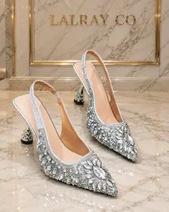 Hot-selling fashionable women's mules/slides , kitten heel sandals. Cinderella shoes. Pointed-toe high-heeled sandals. Comfortable insole, suitable for weddings, proms, parties, daily commuting and walking. kitten heels sandals women red bottom heels tikt