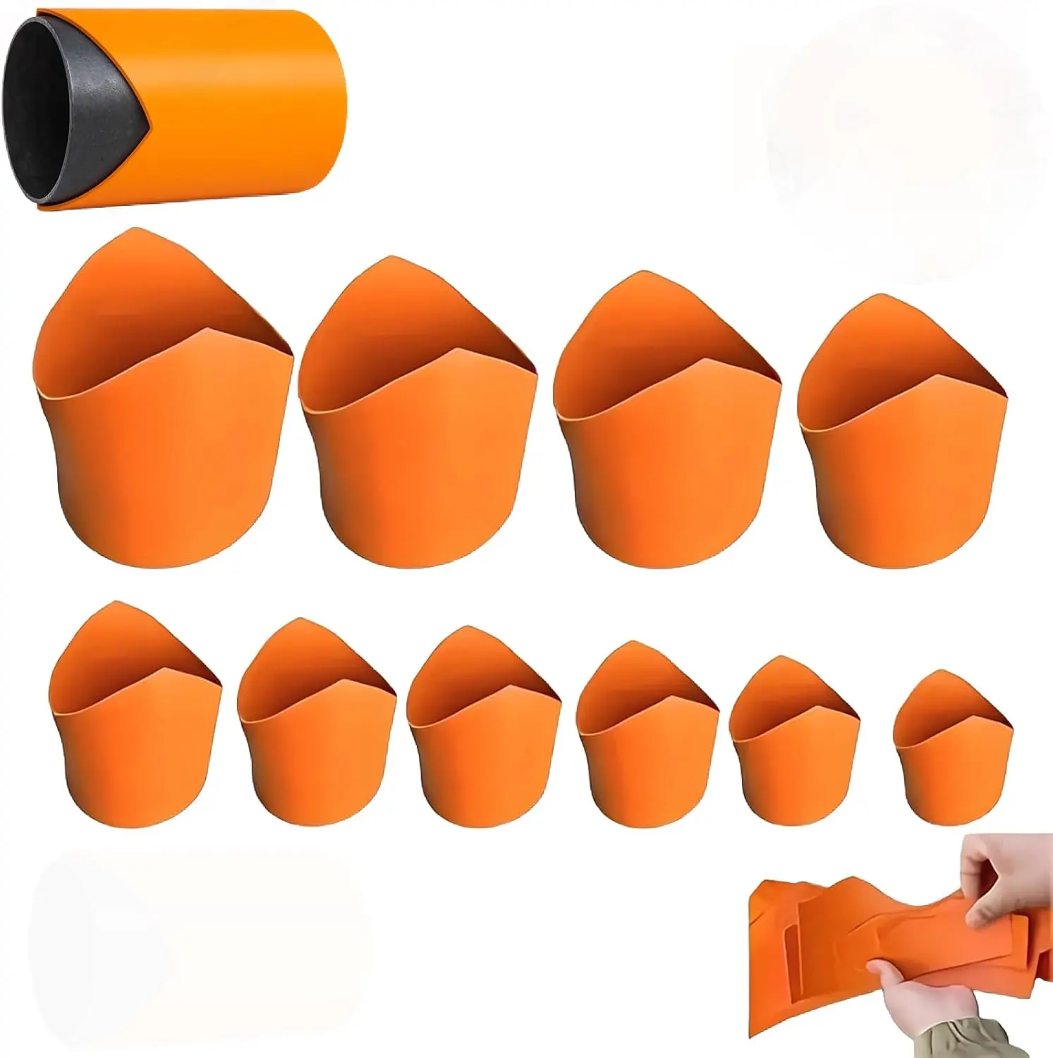 10PCS Pipe Cutting Guides, Precision Pipe Saddle Template, Artificial Leather Pipes Insulation Cutting Guide, Pipe Saddle Tool with DIY Projects,Arc Edge Contour Cut Guides, Fits 4/3" 1" 1.25" 1.5" 2" 2.5" 3" 4" 6" 8" Pipes