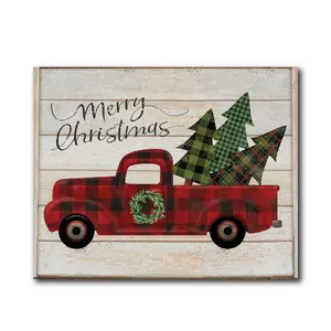 Courtside Market Red Truck Buffalo Checked 16x2 0 Canvas Art