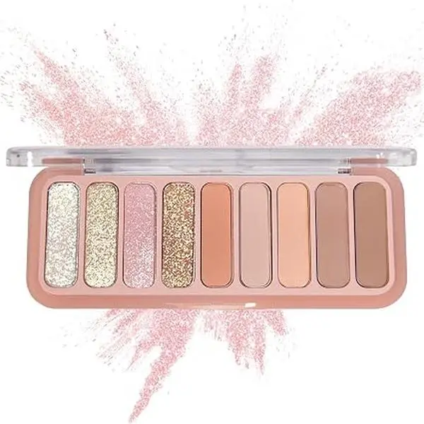 Mini Eyeshadow Palette， Neutral Matte Shimmer Glitter Eye Shadow Pallet High Pigmented Ultra-Blendable Naturing-Looking Waterproof Long Lasting Makeup Palette