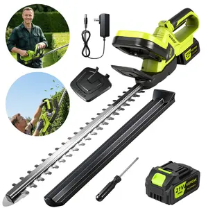 2-In-1 Electric Handheld Grass Shear - Hedge Trimmer - Grass Trimmer - Bush Cutter for Lawn And Garden - Rechargeable Battery Operated