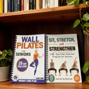 Wall Pilates & Three-Person Yoga Guide, 112-Page Exercise Plan for Seniors & Beginners, Weight Loss, Balance, Strength Training, Whole Body Workout