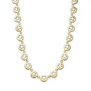 Medallion Bloom Necklace in 18K Yellow Gold Plated Bronze 18-20 Inches