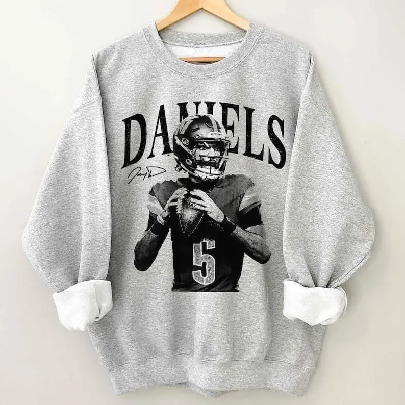 Jayden Daniels Football Sweatshirt, Vintage Game Day Shirt, Fan Gift
