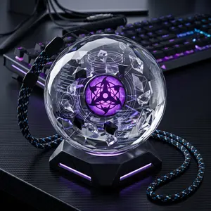 3D Sharingan Crystal Ball Video Player - 2.76" WiFi Digital Memory Orb | Personalized Anime Media Display | Ultimate Otaku Room Decor & Holiday Gift