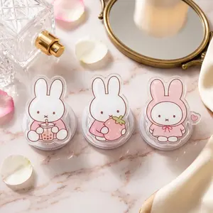 Kawaii Pink Bunny Phone Grip, Cute Rabbit Magnetic Phone Holder, Pastel Animal Grip Stand, Kindle Case Accessory Gift For Her