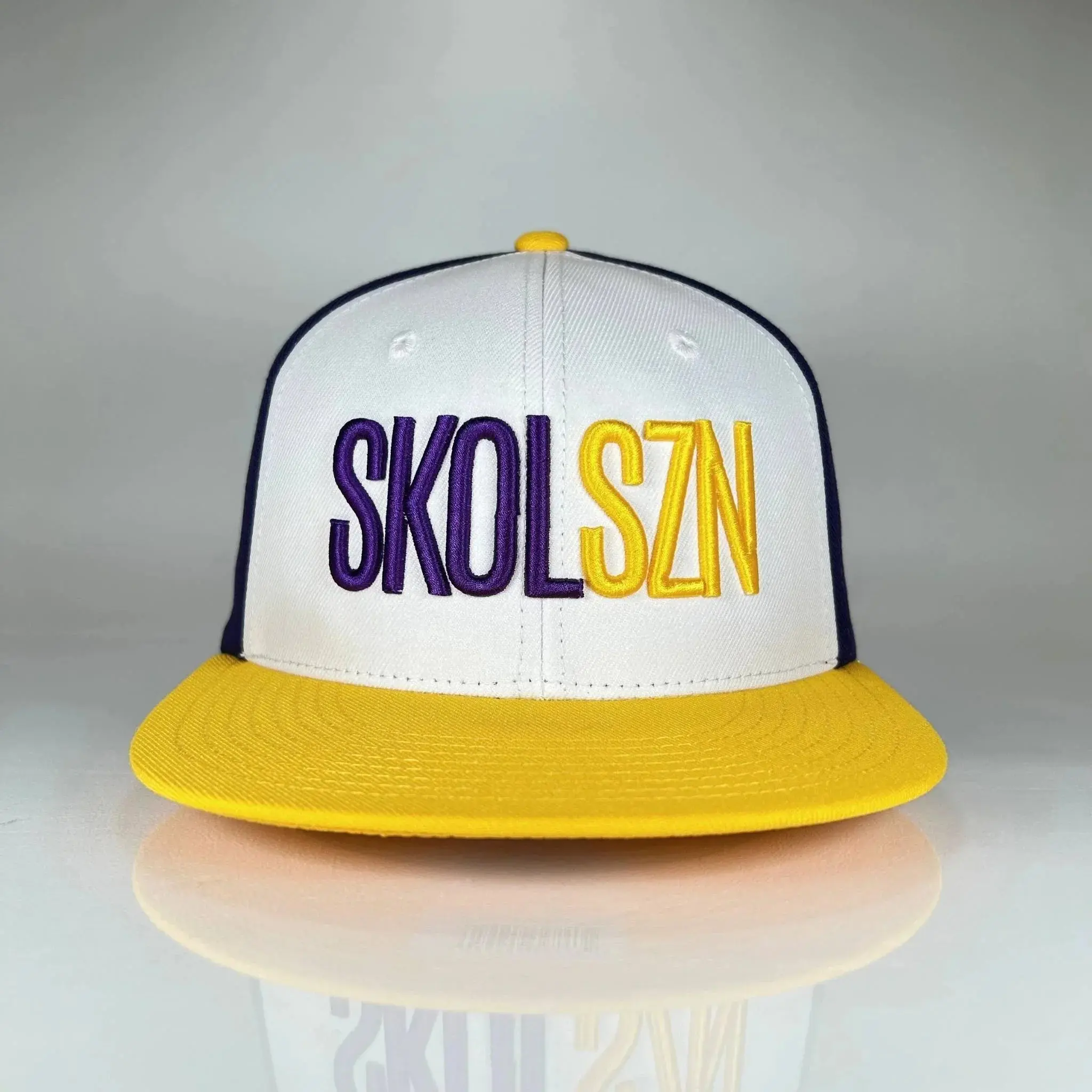 SKOLSZN Flat Bill Snapback – Minnesota Football Inspired (Purple/White/Yellow)
