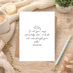 Christian Graduation Card, Proverbs 36 Card, Inspirational Grad Card, Faith Graduation Gift, Minimal Graduation Card, Scripture Card1