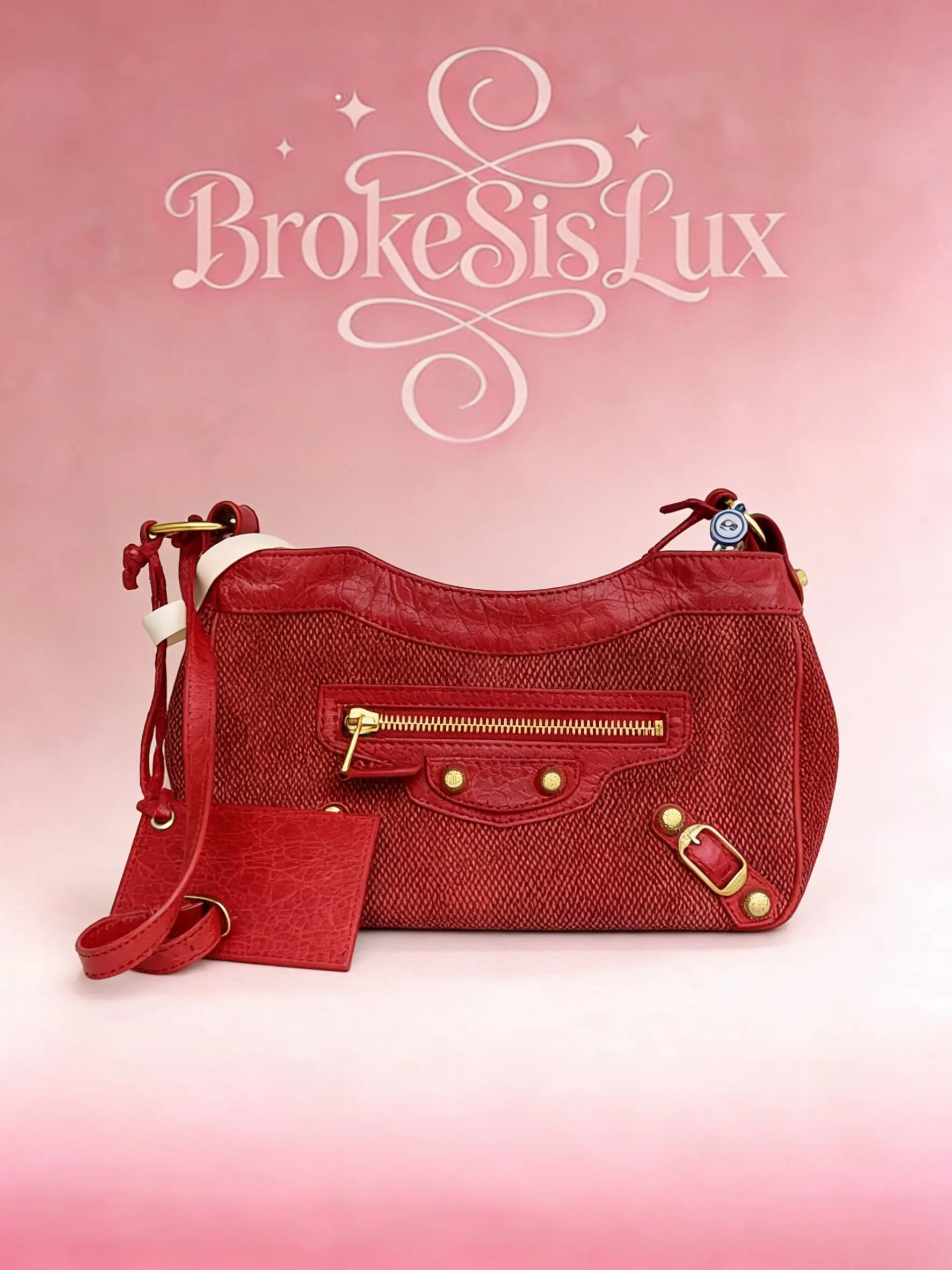 Pre-owned Balenciaga Leather Crossbody Bag Wine Red, Woven Detailing, Stud Accents, Casual Shoulder Bag, Flap Pocket Design, Leather Crossbody Purses