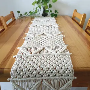 Macrame Table Runner With Tassels Bohemian Woven Table Runner Wedding Decoration Hand-woven Table Runner Home Decor Tablecloth
