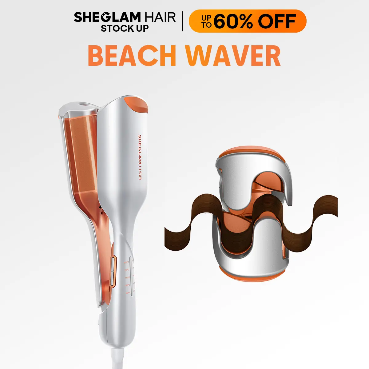 SHEGLAM HAIR Beach Babe Hair Waver | Waver Curling Iron | 50 Million Ions | 10 Min Quick Wave | Less Damage | Smart Timer Adjustable Temps | Easy To Use#curling iron #automatic curling iron #hair curler