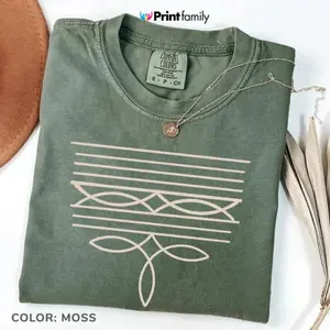 Comfort Colors Shirt Christian Fish Symbol Geometric Faith Lines Religious Gift Heavyweight Cotton Unisex Tee Trendy Graphic Summer Apparel Viral Design