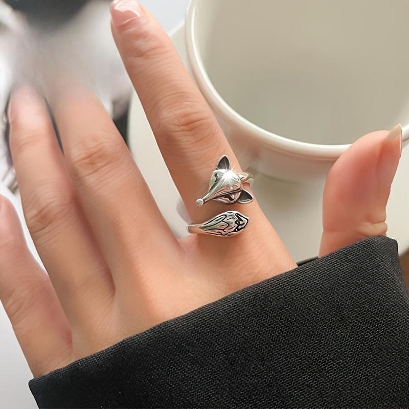 Exquisite Fox Ring, Lightweight and Simple Vintage Vintage Vintage Women's Ring, Adjustable Opening Design, Suitable for Anniversary and Birthday Gifts