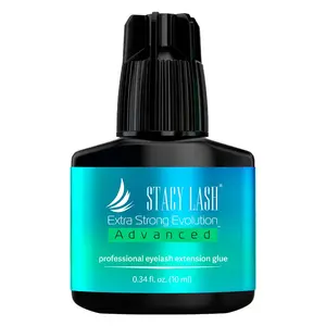 Stacy Lash Extra Strong Evolution Advanced Eyelash Extension Glue 10ml | 1 Sec Fast Drying | 6-Week Retention | Black Adhesive | Professional Supplies