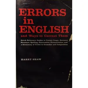 USED-Errors In English and Ways to Correct Them by Harry Shaw (Paperback)