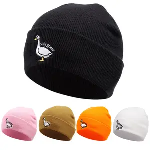 Cozy Silly Goose Beanie Hat Winter Warm Funny Goose Knitted Caps for Men Women Outdoor Sport