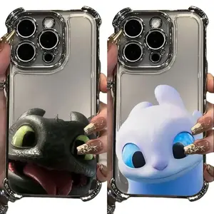 Lovely couple Toothless Fury Dragon Plating Phone Case For iPhone 17 16e 16 15 14 13 12 11 Pro Max X XR XSMax 7 8 6 Plus Samsung S21 S22 S23 S24 S25 Anti-Fall dragon pattern phone case Smartphone Cellphone