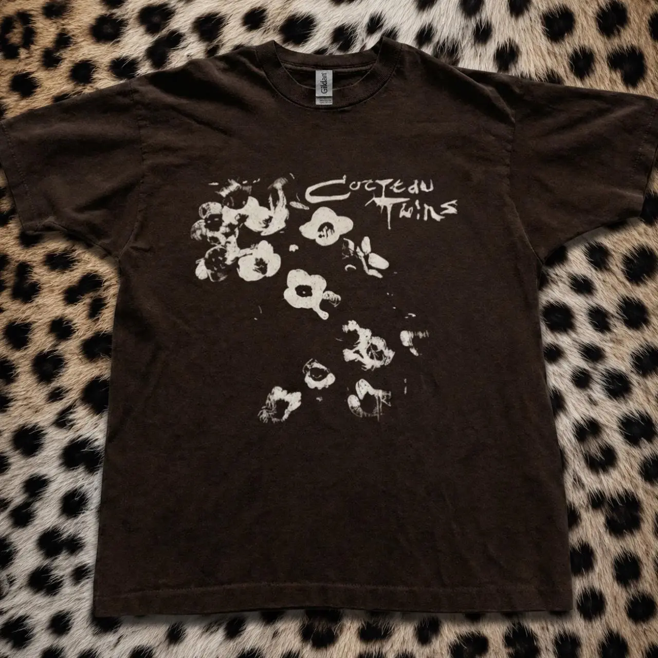 Y2K Cocotwins brown t-shirt with white graphic featuring 'COCO TWIN' and abstract shapes  unisex, Youth shirt, unisex men, Women y2k baby tee, halloween shirt