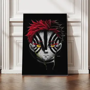 Akaza Demon Slayer Framed Poster bedroom canvas posters Canvas Painting, hall wall art, bathroom canvas posters, home poster decoration Kitchen Paintings
