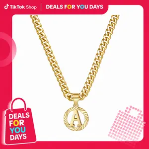 KissYan Gold Initial Necklace,14K Gold Plated Round Letter Pendant Hollow Capital Monogram 5mm Cuban Chain Necklace Alhpabets from A-Z Dainty Jewelry for Women Men Mothers Day Gift Ideas,summerwins DealsForYouDays,summeroutfits,vacationoutfits,beachoutfit
