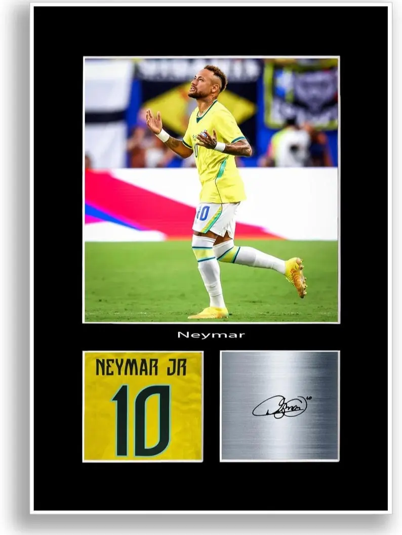 Neymar jr Brazil 2026 Football Player Poster Signed Print