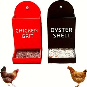 2pcs Oyster Shell and Grit Feeder, Hanging Chicken Feeder Trough, Oyster Shell Feeder for Chickens, Precision Nutrition, No Waste Design, Chicken Coop Accessories, Gravity Feeder for Poultry, Dispenser, Feeding
