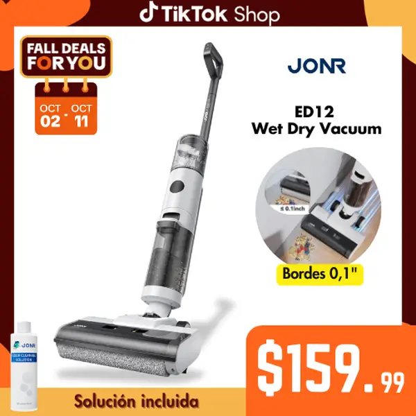 JONR ED12 Aspiradora Inteligente 2 en 1 con fregona – Aspiradora seco y húmedo, inalámbrica, portátil, autopropulsada, autolimpiante, ligera y durader