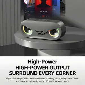Desktop speaker, dual RGB lights, compatible with multiple devices, dual speaker design, suitable for desktop ornaments, computer ornaments, the perfect gift for your boyfriend