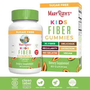 MaryRuth's Fiber Gummies for Kids - 2 Month Supply - Sugar Free - Gut Health & Digestion Support - 3g Fiber per Gummy - Vegan - 60 Count