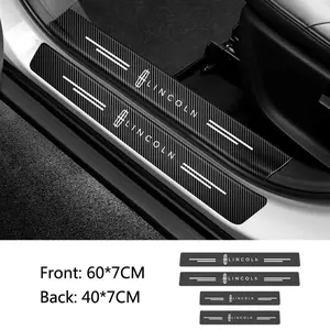 4pcs Car Door Threshold Sill Protector Stickers, Auto Accessories for Lincoln Mkz Mkx Aviator Navigator Continental Corsair Mkc Mkt Nautilus Voyager