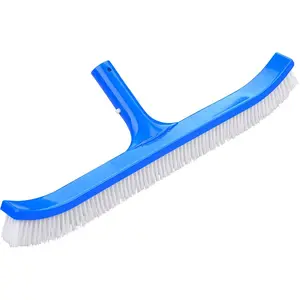 212 MAIN 18 in. Curved Pool Brush with Curved Shape, Nylon Bristles for Pool Walls & Floors, Blue Aluminum Construction, Pool Accessories, Swimming Pool