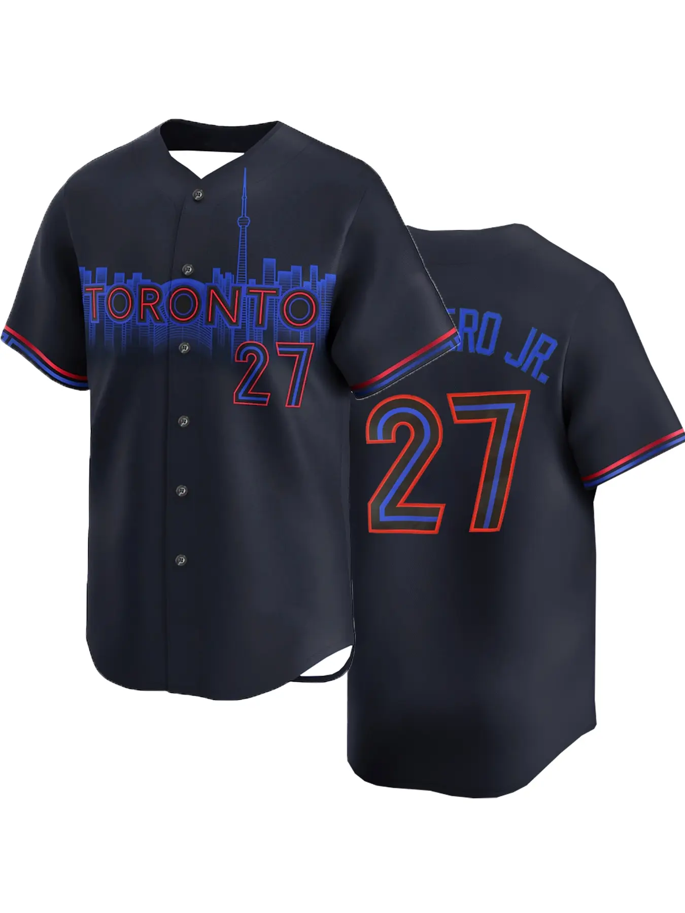 Men's Black Baseball Jersey Sewing Embroidery Loose Uniforms Breathable Outfits Casual Sports Short Sleeves Shirts Athletic Activewear Workout Clothes Workout Tops Buttons Toronto, Sportswear Jersey Top