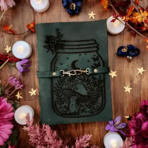 Bottle Mushroom Leather Journal Sketchbook