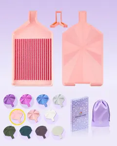 Silky Diamond Painting Tray with Lid, Diamond Painting Accessories, Diamond Art Tray with Prismatic Shine Lid, Diamond Art Accessories and Tools for Diamond Painting Beads, Silky Peach