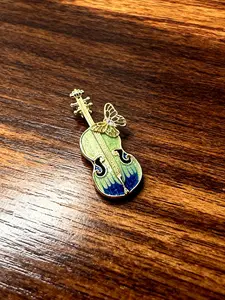 Cute Elegant Violin Brooch, Butterfly Pattern Pin, Hat Pins, Party Style Accessory, Unisex Gift, Clothes Bag Hat Decoration, All Seasons