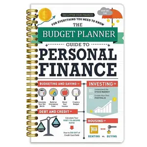 Personal Finance Budget Planner Notebook, A5 Size 21x14cm, 120 Pages Thick Paper, Coiled Binding, Income Expense Record Book, Debt Management Guide