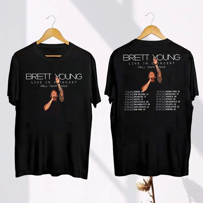 Brett Young Fall Tour 2024 T-Shirt, Brett Young 2024 Concert Shirt, Brett Young Fan Gift, Country Music Brett Young Tee, Brett Young Merch