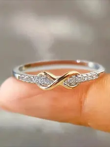 New Women Ring Lucky 8 Infinity Symbol Zircon Minimalist Fashion Trendy