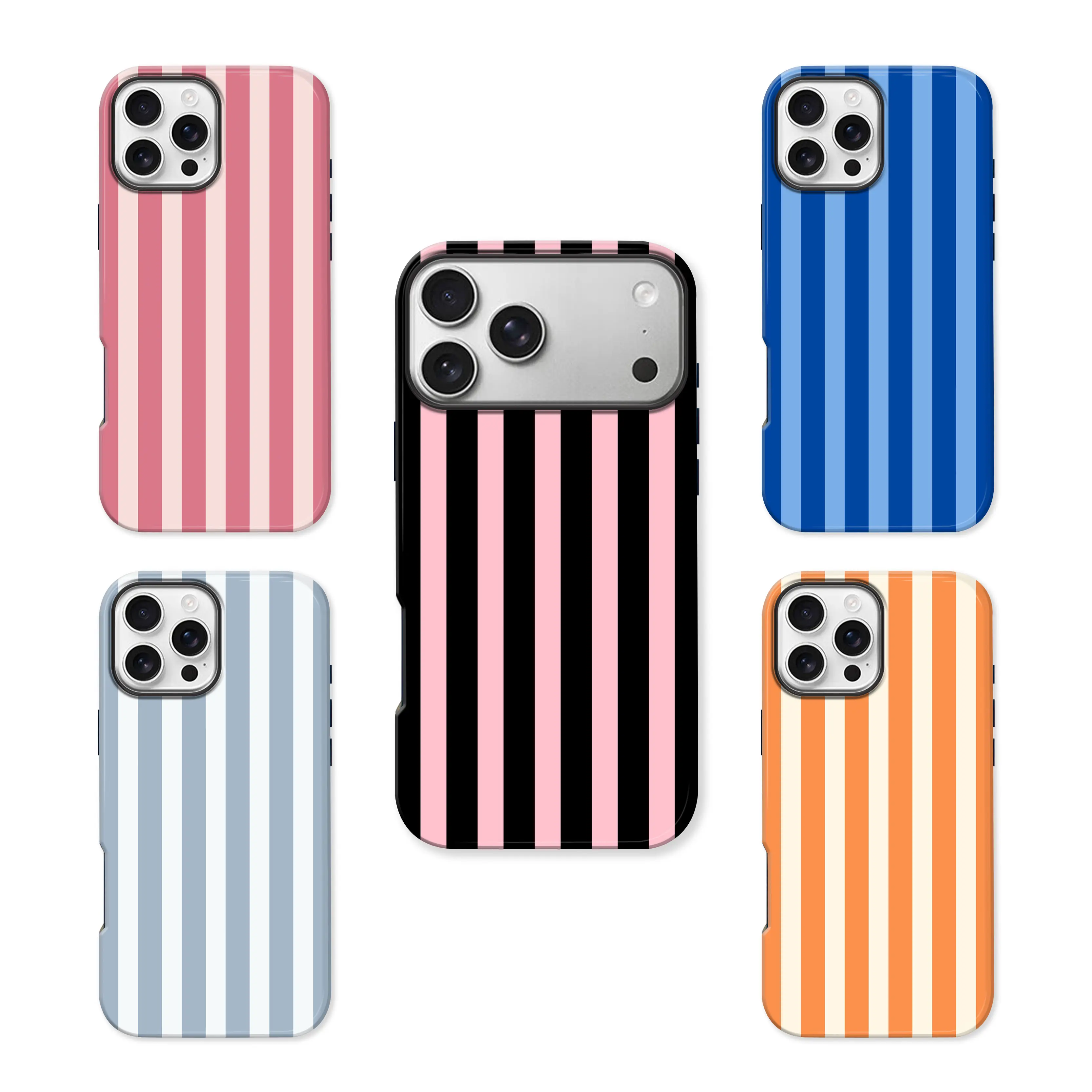Striped Phone Case for iPhone Samsung 17Pro Max Air 16 15Plus 14 13 12 11 XR XS Galaxy S25 S24 S23 S22 A71 A56 A55 A54 A53 A52, Two-in-one double-layer protection, Shockproof Drop, Protection Durable, Smart phone case, a gift for girls. JY19