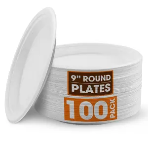 Cheer Collection 9 inch Compostable Plates - 100% Biodegradable
