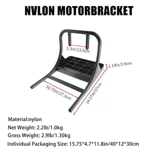 KOETSU Inflatable Boat Motor Bracket Set for Outboard Motors, Durable Black Nylon with Screws and Base, Compatible with Most Inflatable Motors, Marine Engine Mounting|Sturdy Construction|Nylon Support Bracket